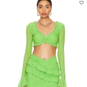 Majorelle Macey Crop Top in Apple Green Size Small